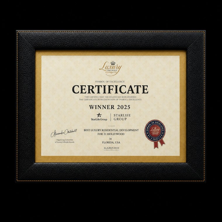 Best Luxury Residential Development certificate