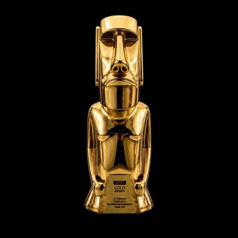 TITAN Property Awards gold trophy